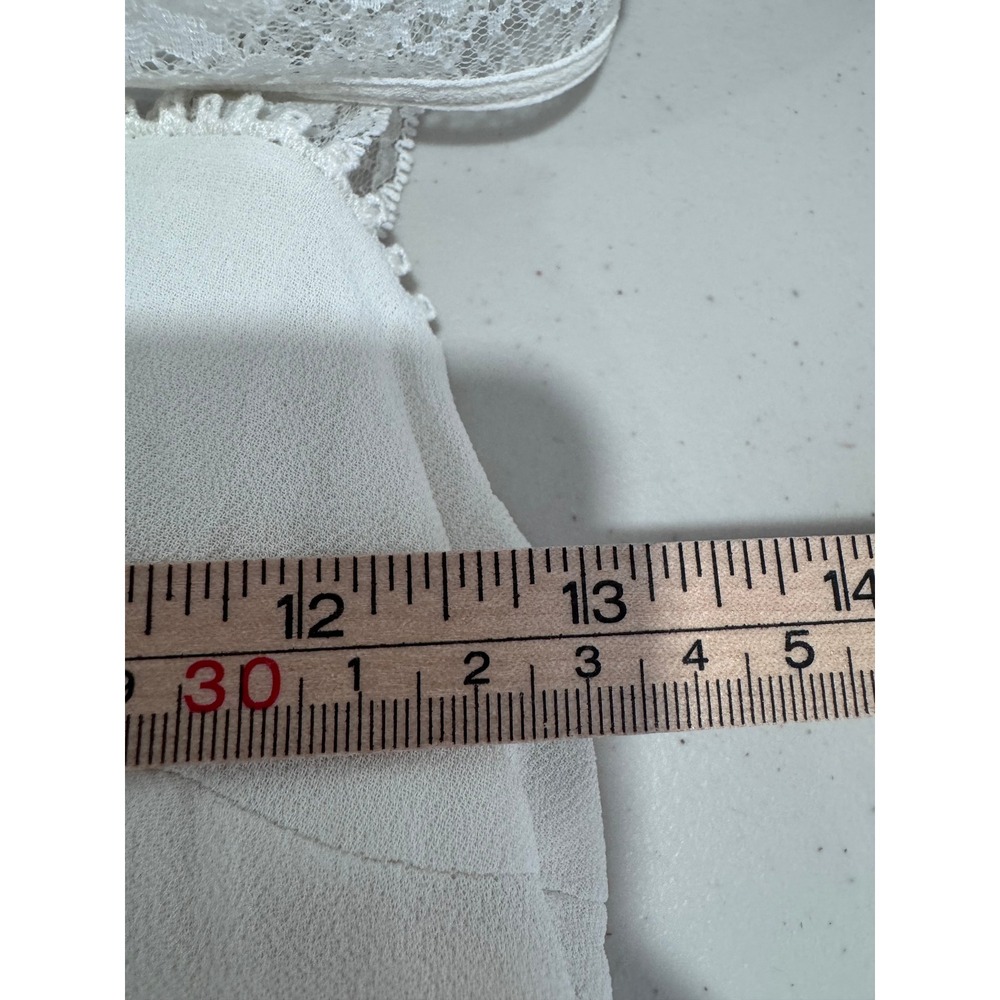 Reformation Natural Wynton Dress White Lace Trim Button Front Size 6 - Picture 8 of 9